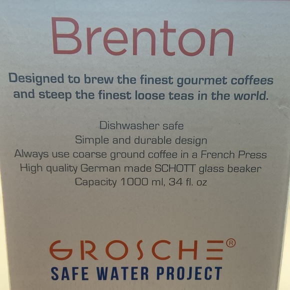 GROSCHE Brenton 34 oz. 1000ml Glass French Press with Thermal Insulated Sleeve - Picture 4 of 8